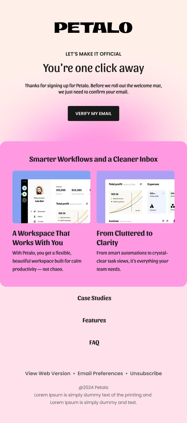 Petalo Email | Saasivo
